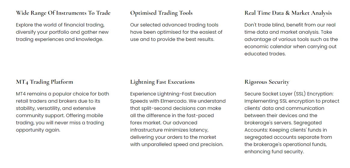 Elmercado FNX trading platform features