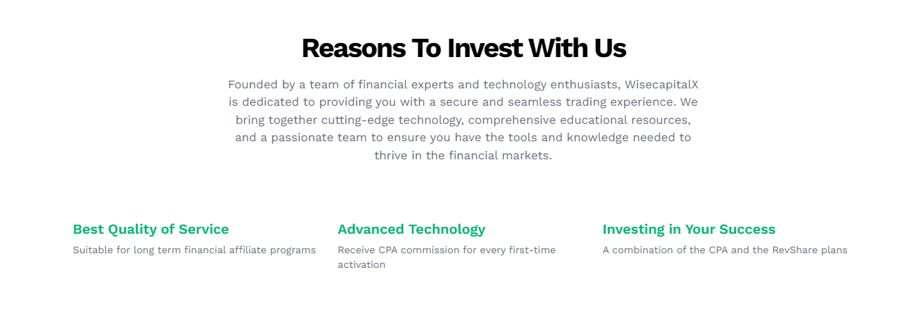 WiseCapitalX advantages