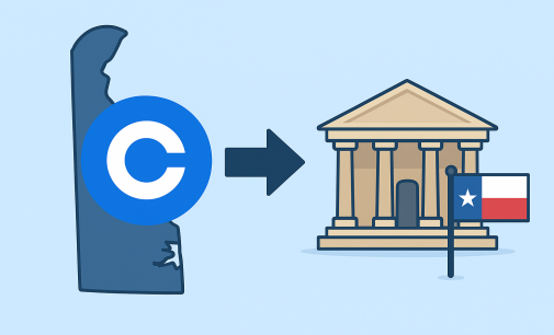 Coinbase Shifts Legal Home To Texas Breaking Free From Delaware As Crypto Hub Evolves