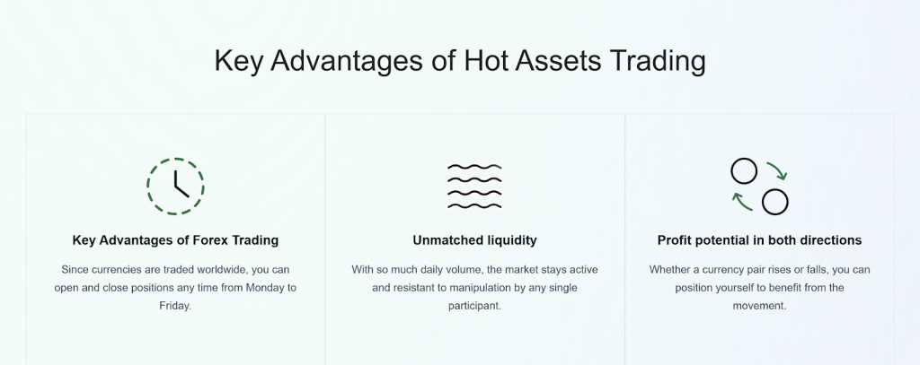 AFG-Management page highlighting advantages of forex trading