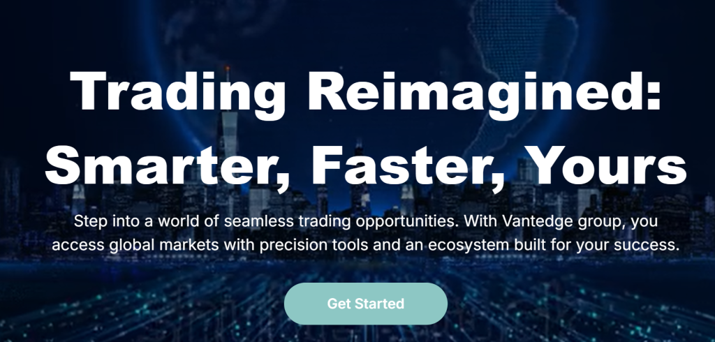 Vantedge Group trading platform interface promoting multi asset trading